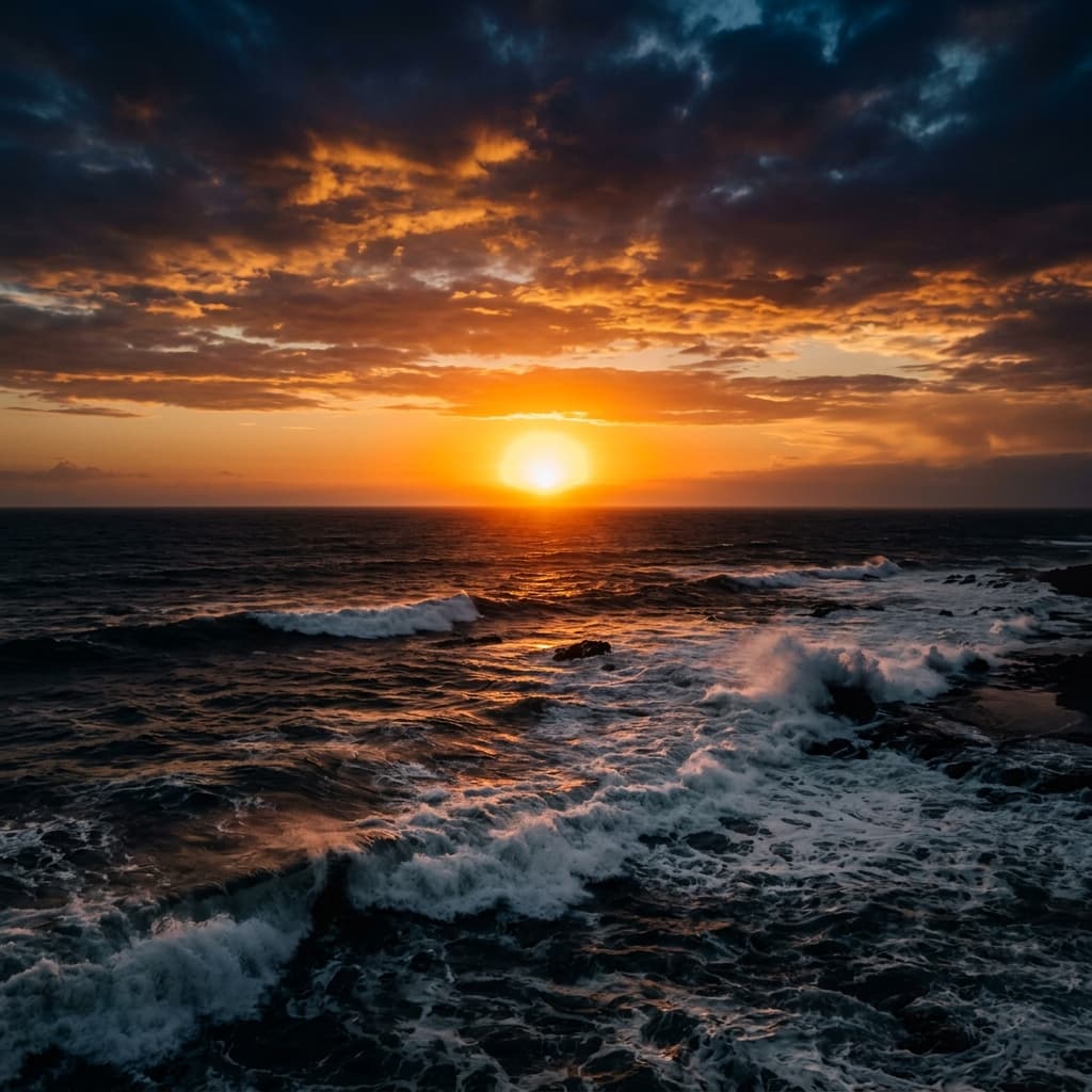 Pôr do sol no oceano