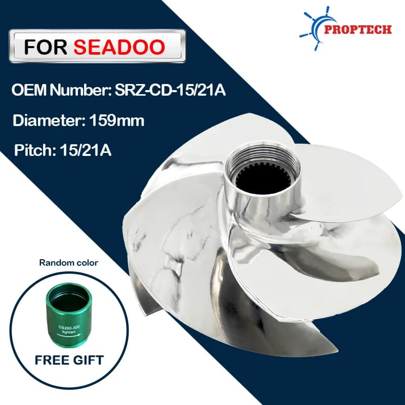 Solas substituídas SRZ-CD-15/21A Fit Seadoo Jet Ski Impulsor GTX LTD IS 215 230 255 RXP-X RXT-X 260 GTR 215 4 lâminas 159mm - Peça para Jet Ski