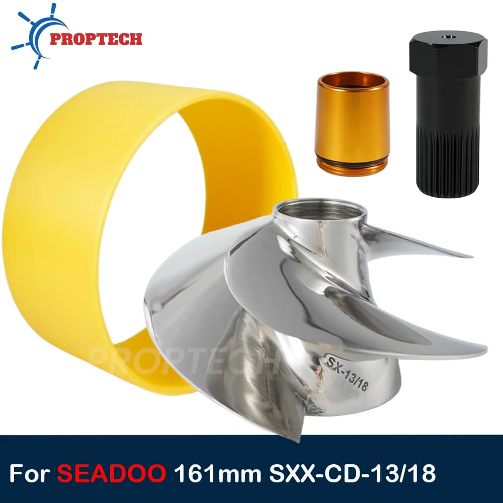 Solas substituídas SXX-CD-13/18 Fit Seadoo Jet Ski Impulsor 3 lâminas 161mm RXP-X 300 RXT-X 300 GTX LIMITED 300 polido - Peça para Jet Ski