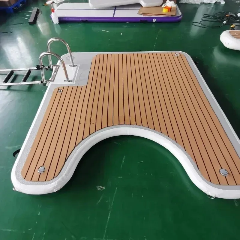 Machas de jetski quentes iate mar piscina gota slide deck barco com tenda ilha pesca nadar flutuante água plataforma inflável - Peça para Jet Ski