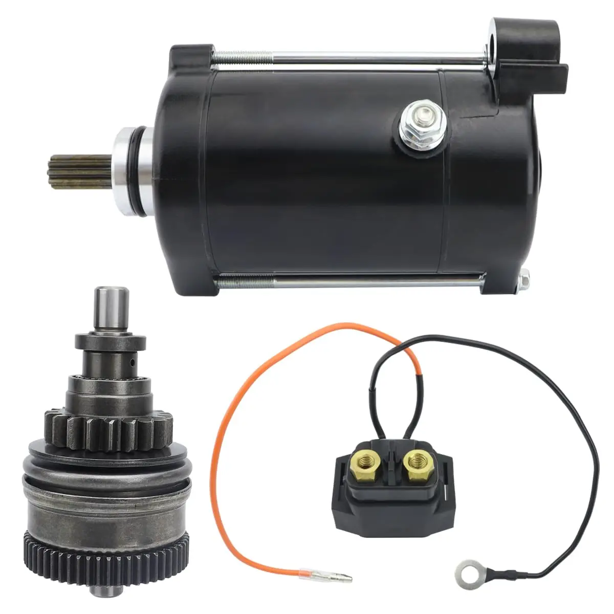 Starter e Relé Bendix para Yamaha SuperJet, WaveRunner SJ700 2002-2020, Wave Venture 700 XL700 2002-2004, 6M6-81800-10-00 18420 - Peça para Jet Ski